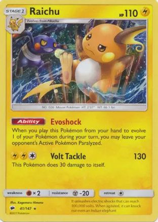 Raichu 041/147 - Blister Exclusives Holofoil - Promo