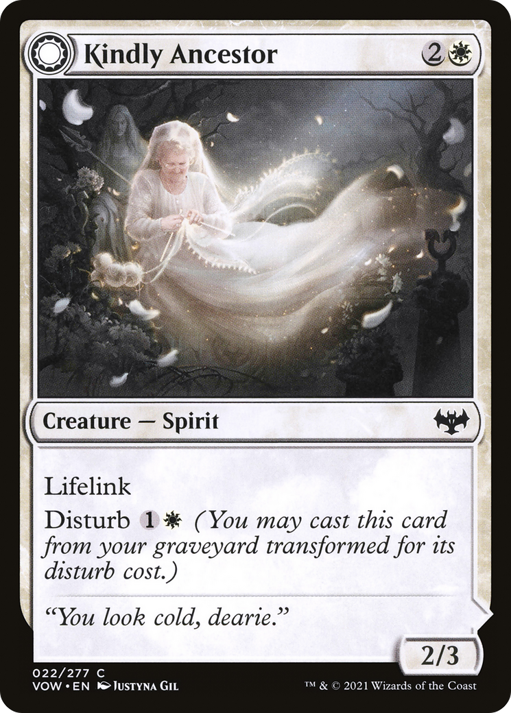 Kindly Ancestor (VOW-022) - Innistrad: Crimson Vow: (Double Faced Transform) Foil
