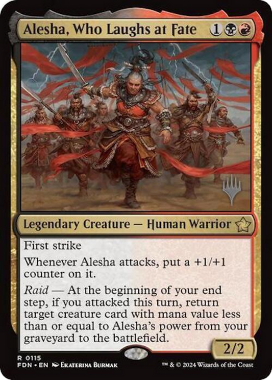 Alesha, Who Laughs at Fate (PPDFT-115) - Foundations Promos Foil (Promo Pack)