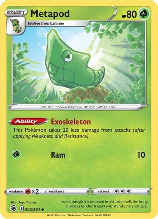 Metapod (2/264) - SWSH08 Fusion Strike  - Uncommon