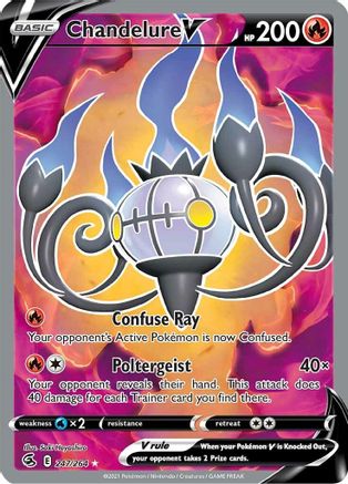 Chandelure V (Full Art) 247/264 - SWSH08 Fusion Strike Holofoil - Ultra Rare