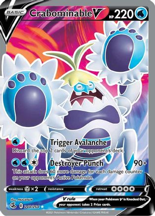 Crabominable V (Full Art) 248/264 - SWSH08 Fusion Strike Holofoil - Ultra Rare