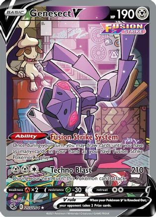 Genesect V (Alternate Full Art) 255/264 - SWSH08 Fusion Strike Holofoil - Ultra Rare