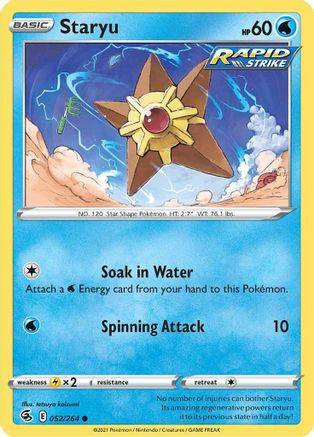 Staryu 52/264 - Fusion Strike Reverse Holofoil