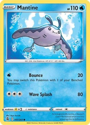 Mantine 061/264 - SWSH08 Fusion Strike Reverse Holofoil - Common