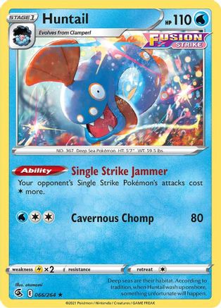 Huntail 066/264 - SWSH08 Fusion Strike Normal - Rare