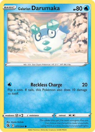 Galarian Darumaka 071/264 - SWSH08 Fusion Strike Normal - Common