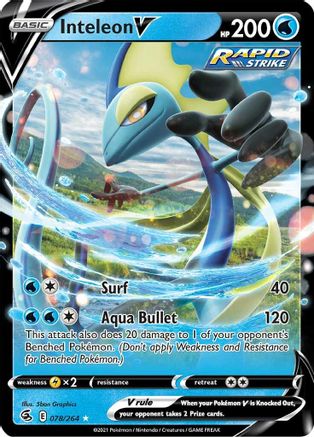 Inteleon V 078/264 - SWSH08 Fusion Strike Holofoil - Ultra Rare