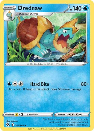 Drednaw 081/264 - SWSH08 Fusion Strike Reverse Holofoil - Uncommon