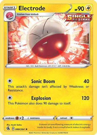 Electrode 088/264 - SWSH08 Fusion Strike Reverse Holofoil - Rare