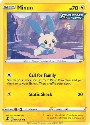 Minun 90/264 - Fusion Strike Reverse Holofoil