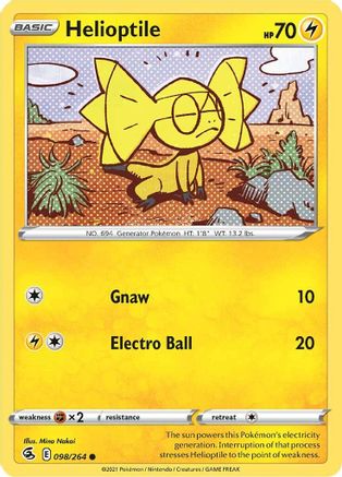 Helioptile 098/264 - SWSH08 Fusion Strike Reverse Holofoil - Common