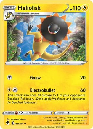 Heliolisk 099/264 - SWSH08 Fusion Strike Reverse Holofoil - Uncommon