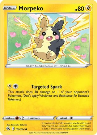 Morpeko (109) 109/264 - SWSH08 Fusion Strike Reverse Holofoil - Common