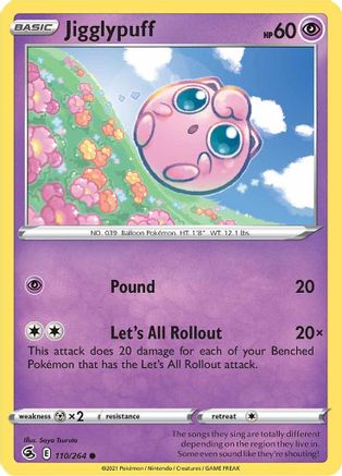 Jigglypuff 110/264 - SWSH08 Fusion Strike Reverse Holofoil - Common