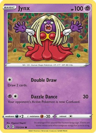 Jynx 112/264 - SWSH08 Fusion Strike Reverse Holofoil - Common