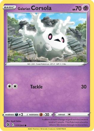 Galarian Corsola 117/264 - SWSH08 Fusion Strike Reverse Holofoil - Common