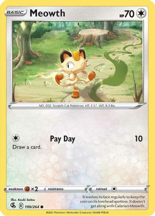 Meowth (199/264) - SWSH08 Fusion Strike  - Common