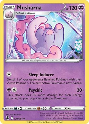 Musharna 122/264 - SWSH08 Fusion Strike Normal - Uncommon
