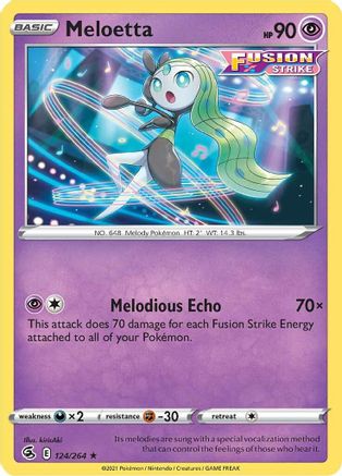 Meloetta (124/264) - SWSH08 Fusion Strike Reverse Holofoil - Rare