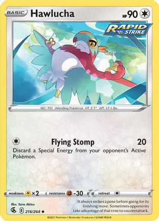 Hawlucha 216/264 - SWSH08 Fusion Strike Normal - Uncommon