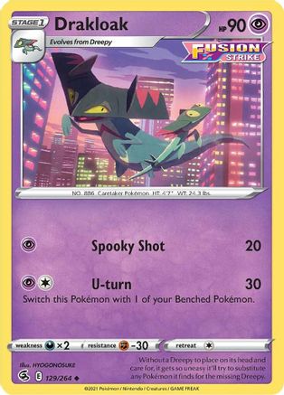 Drakloak 129/264 - SWSH08 Fusion Strike Reverse Holofoil - Uncommon