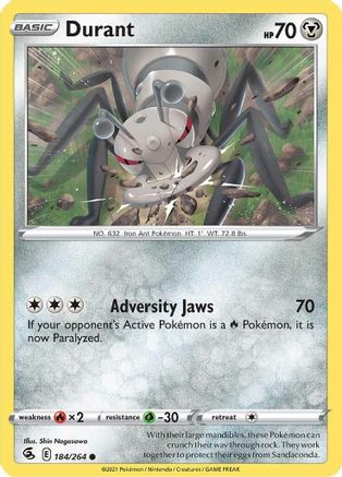 Durant 184/264 - SWSH08 Fusion Strike Reverse Holofoil - Common