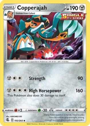 Copperajah 192/264 - SWSH08 Fusion Strike Reverse Holofoil - Uncommon