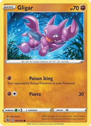 Gligar 140/264 - SWSH08 Fusion Strike Normal - Common