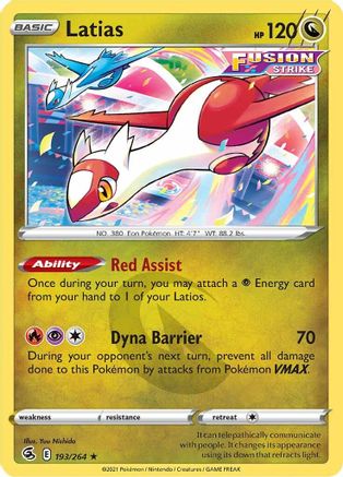 Latias 193/264 - SWSH08 Fusion Strike Normal - Rare