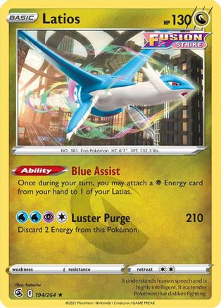 Latios 194/264 - SWSH08 Fusion Strike Normal - Rare