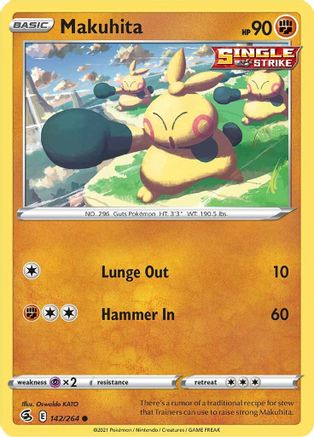 Makuhita 142/264 - SWSH08 Fusion Strike Reverse Holofoil - Common