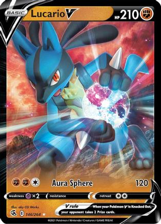 Lucario V 146/264 - SWSH08 Fusion Strike Holofoil - Ultra Rare
