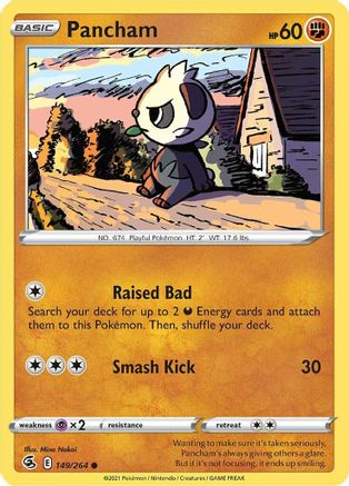 Pancham 149/264 - SWSH08 Fusion Strike Reverse Holofoil - Common