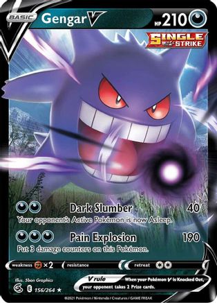 Gengar V 156/264 - SWSH08 Fusion Strike Holofoil - Ultra Rare