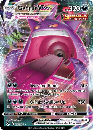 Gengar VMAX 157/264 - SWSH08 Fusion Strike Holofoil - Ultra Rare