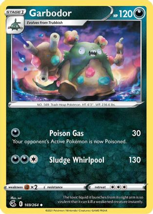 Garbodor 169/264 - SWSH08 Fusion Strike Reverse Holofoil - Uncommon