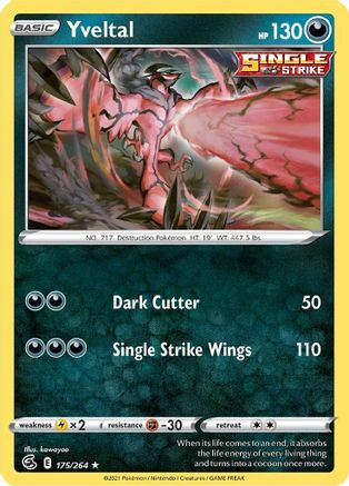 Yveltal - 175/264 - SWSH08 Fusion Strike Reverse Holofoil