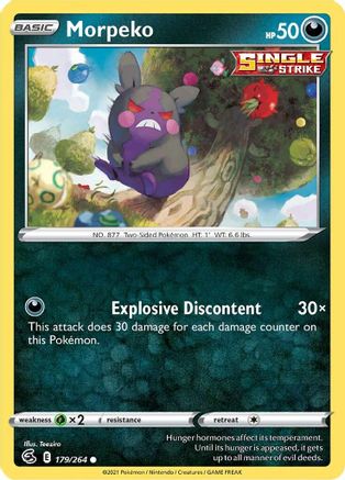 Morpeko (179) 179/264 - SWSH08 Fusion Strike Reverse Holofoil - Common