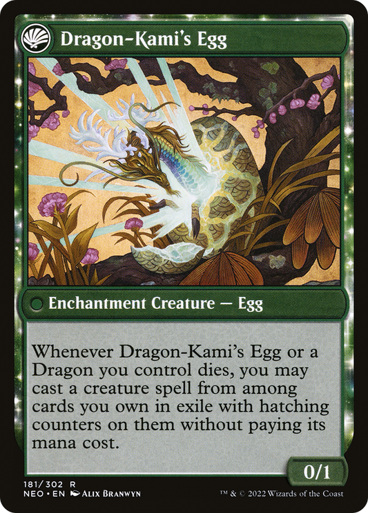 The Dragon-Kami Reborn // Dragon-Kami's Egg (NEO-181) - Kamigawa: Neon Dynasty: (fandfc) Foil