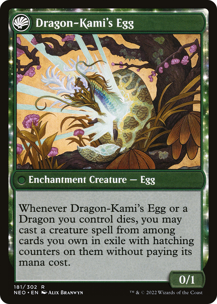 The Dragon-Kami Reborn // Dragon-Kami's Egg (NEO-181) - Kamigawa: Neon Dynasty: (fandfc)