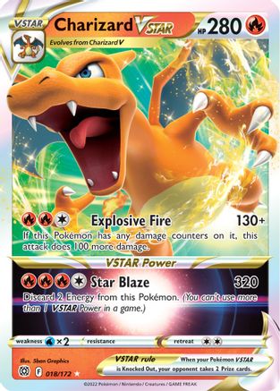 Charizard VSTAR 018/172 - SWSH09 Brilliant Stars Holofoil - Ultra Rare
