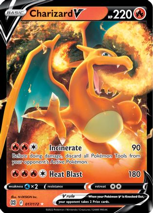 Charizard V 017/172 - SWSH09 Brilliant Stars Holofoil - Ultra Rare