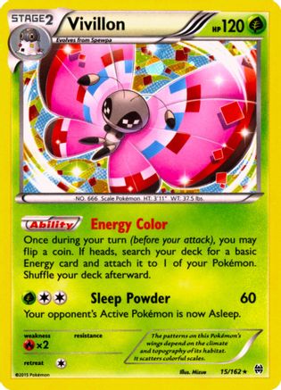 Vivillon - 15/162 (Cosmos Holo) 15 - Miscellaneous Cards & Products Holofoil