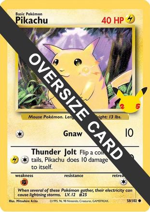 Pikachu - 58/102 (25th Anniversary) 58 - Jumbo Cards