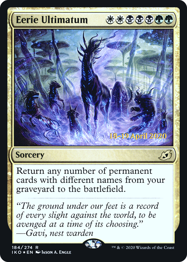 Eerie Ultimatum (PRE-184S) - Ikoria: Lair of Behemoths Promos (Prerelease) Foil