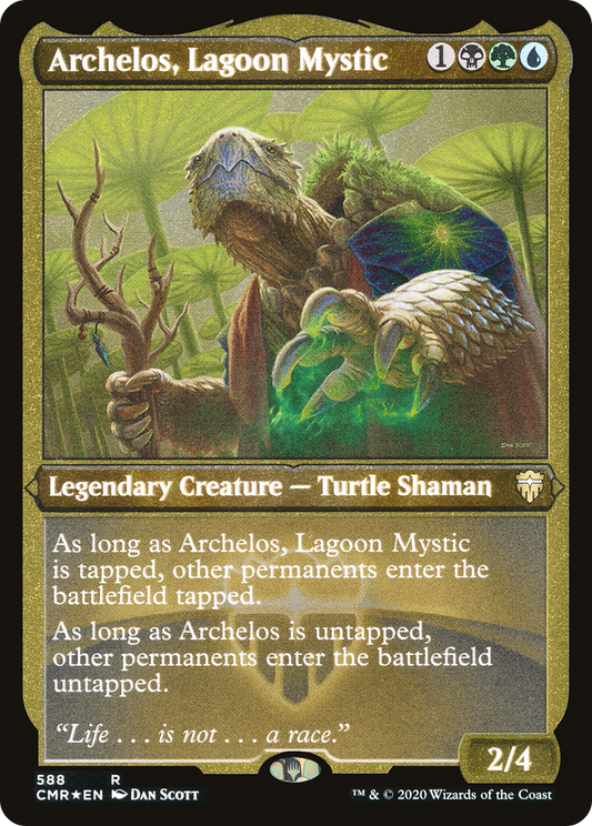 Archelos, Lagoon Mystic (CMR-588) - Commander Legends Etched Foil