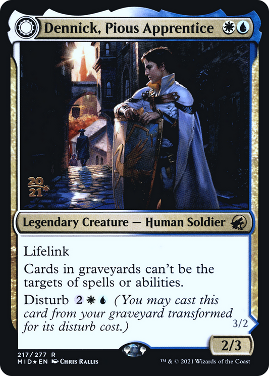 Dennick, Pious Apprentice // Dennick, Pious Apparition (PMID-217S) - Innistrad: Midnight Hunt Promos: (Double Faced Transform) Foil