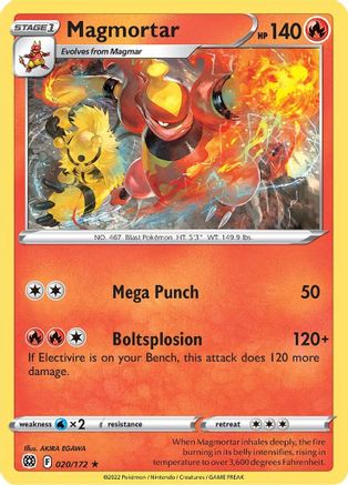 Magmortar 020/172 - SWSH09 Brilliant Stars Normal - Rare