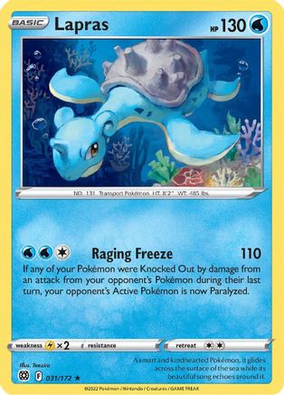 Lapras 031/172 - SWSH09 Brilliant Stars Normal - Rare